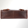 ADBGM348 Leather Tote Bag with Turquoise Concho & Fringe - Handmade Western Braided Strap Purse