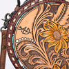 ADBG1188 American Darling Western Tooled Leather Canteen Bag Floral Carved Inlay