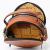 ADBG1188 American Darling Western Tooled Leather Canteen Bag Floral Carved Inlay