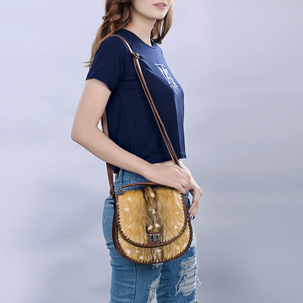 ADBG1221 American Darling Hair-On Cowhide Genuine Leather Western Crossbody Bag