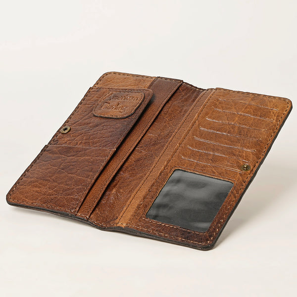 ADBG1226 American Darling Hand-Tooled Leather Western Wallet Bag with Woven Saddle Blanket