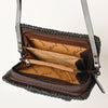 ADBG1228 American Darling Western Hand-Tooled Leather Clutch Bag with Floral Carving