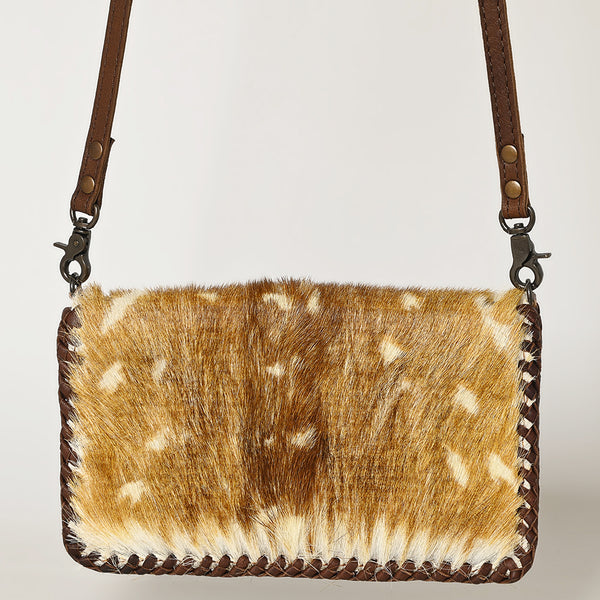 ADBG1228 American Darling Western Leather Cowhide Clutch Bag - Genuine Hair-On Cowhide Crossbody