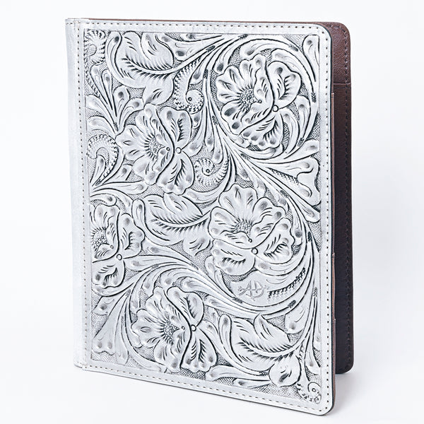 ADBG1232 American Darling Western Hand-Tooled Leather Portfolio Bag - Floral Carved Genuine Leather Case
