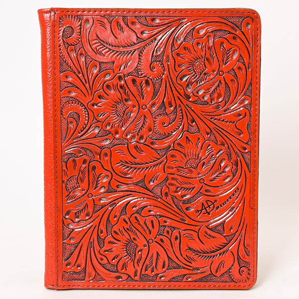 ADBG1232 American Darling Western Hand-Tooled Leather Portfolio Bag - Floral Carved Genuine Leather Case