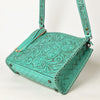 ADBG1235 American Darling Hand-Tooled Western Leather Crossbody Bag - Genuine Floral Carved Artisan Purse