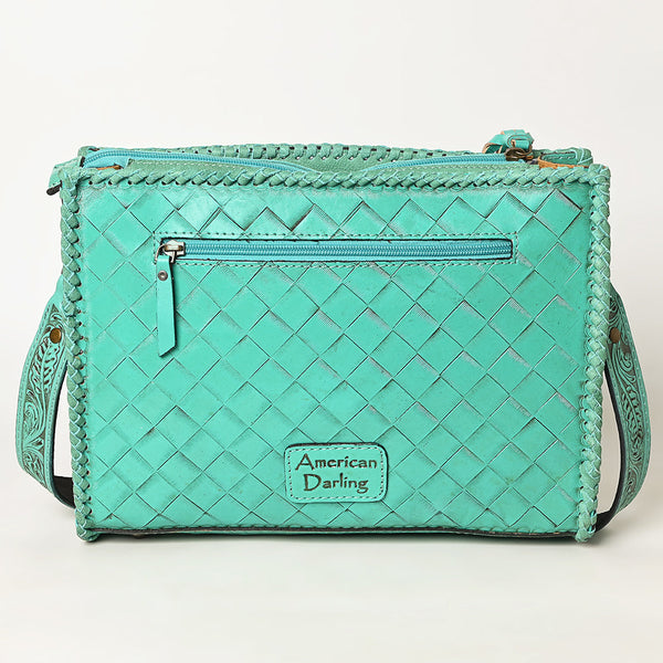 ADBG1235 American Darling Hand-Tooled Western Leather Crossbody Bag - Genuine Floral Carved Artisan Purse