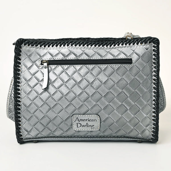 ADBG1235 American Darling Hand-Tooled Western Leather Crossbody Bag - Genuine Floral Carved Artisan Purse