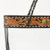 ADBG1238 American Darling Western Clear Tote Bag with Hand-Tooled Leather Trim - Genuine Leather Stadium-Approved Tote