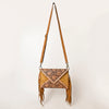 ADBGA434 American Darling Genuine Suede Leather Hand Tooled Fringe Envelope Western Bag