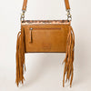 ADBGA434 American Darling Genuine Suede Leather Hand Tooled Fringe Envelope Western Bag