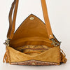 ADBGA434 American Darling Genuine Suede Leather Hand Tooled Fringe Envelope Western Bag