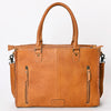 ADBG235 American Darling Western Leather Tote Bag - Hand Tooled Floral Carved Braided Purse