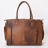 ADBG235 American Darling Western Leather Tote Bag - Hand Tooled Floral Carved Braided Purse