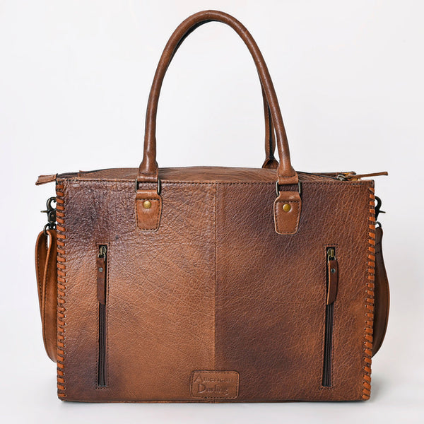 ADBG235 American Darling Western Leather Tote Bag - Hand Tooled Floral Carved Braided Purse