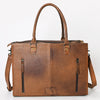 ADBG235 American Darling Western Leather Tote Bag - Hand Tooled Floral Carved Braided Purse