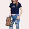ADBG1255 American Darling Hand-Tooled Leather & Hair-On Cowhide Western Jewelry Bag - Genuine Leather Travel Case