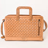 ADBG1259 American Darling Hand-Tooled Genuine Leather Western Briefcase Bag - Floral Carved Artisan Handbag