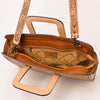 ADBG1259 American Darling Hand-Tooled Genuine Leather Western Briefcase Bag - Floral Carved Artisan Handbag