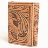 ADBG1268 American Darling Hand-Tooled Genuine Leather Western Trifold Wallet - Floral Carved Artisan Wallet