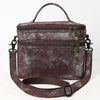 ADBGZ779 Distressed Silver Metallic Leather Jewelry Case - Convertible Crossbody & Top-Handle