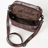 ADBGZ779 Distressed Silver Metallic Leather Jewelry Case - Convertible Crossbody & Top-Handle
