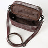 ADBGZ779 Distressed Silver Metallic Leather Jewelry Case - Convertible Crossbody & Top-Handle