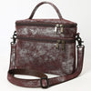 ADBGZ779 Distressed Silver Metallic Leather Jewelry Case - Convertible Crossbody & Top-Handle