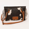 ADBG1282 American Darling Western Leather Crossbody Bag with Hair-On Cowhide & Fringe