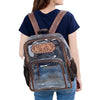 ADBG1285 American Darling Tooled Leather Clear Backpack -Western Stadium Bag