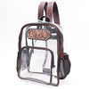 ADBG1285 American Darling Tooled Leather Clear Backpack -Western Stadium Bag