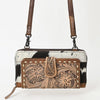 ADBG1288 American Darling Hair-On Cowhide & Hand-Tooled Organizer Crossbody Bag| Western Crossbody Clutch