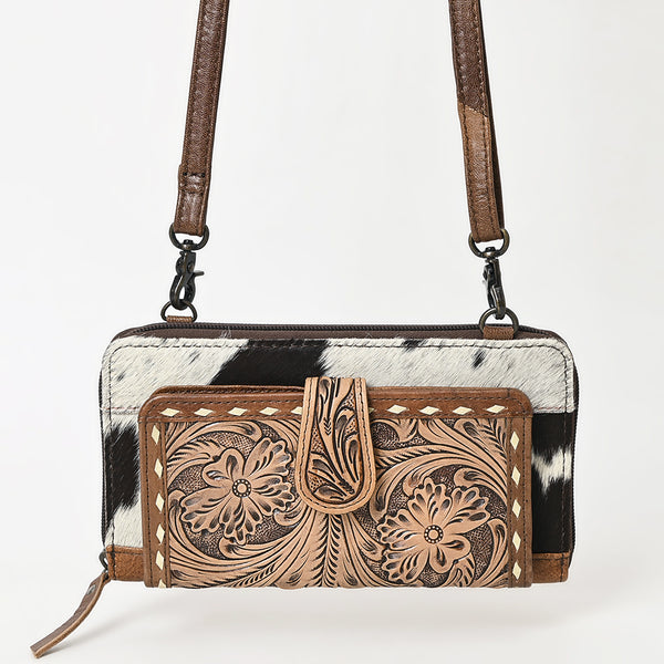 ADBG1288 American Darling Hair-On Cowhide & Hand-Tooled Organizer Crossbody Bag| Western Crossbody Clutch