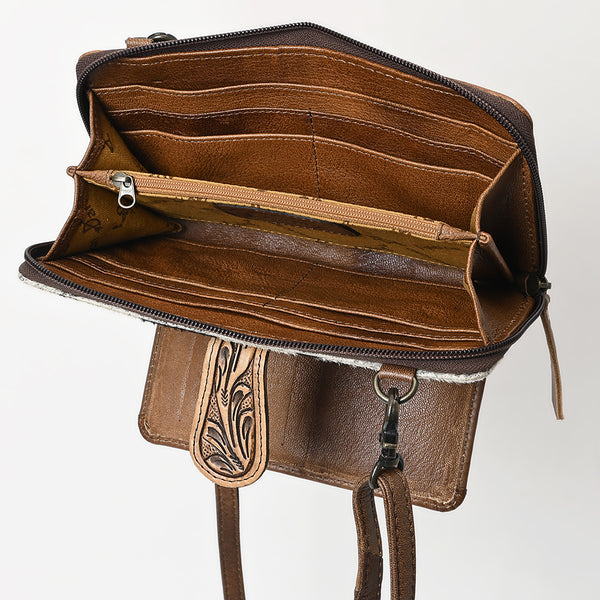 ADBG1288 American Darling Hair-On Cowhide & Hand-Tooled Organizer Crossbody Bag| Western Crossbody Clutch