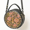 ADBG1188 American Darling Western Tooled Leather Canteen Bag Floral Carved Inlay