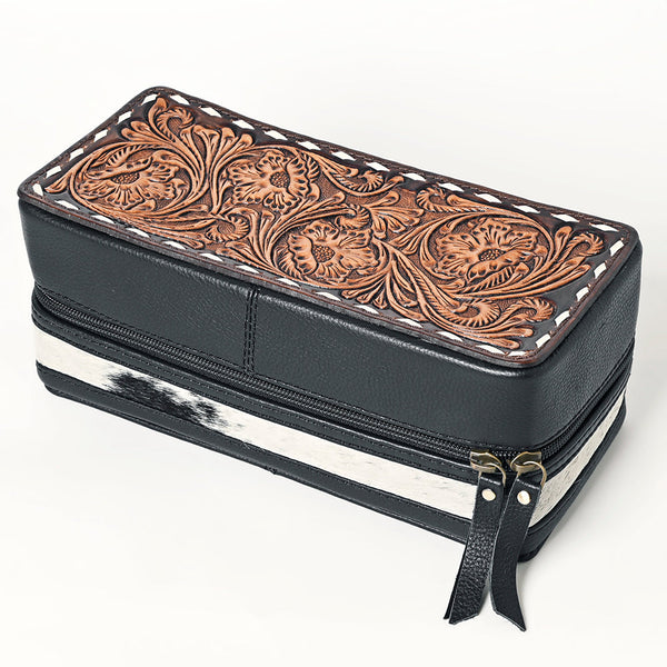 ADBGA453 American Darling Floral Tooled Leather Cowhide Jewelry Accessory Case