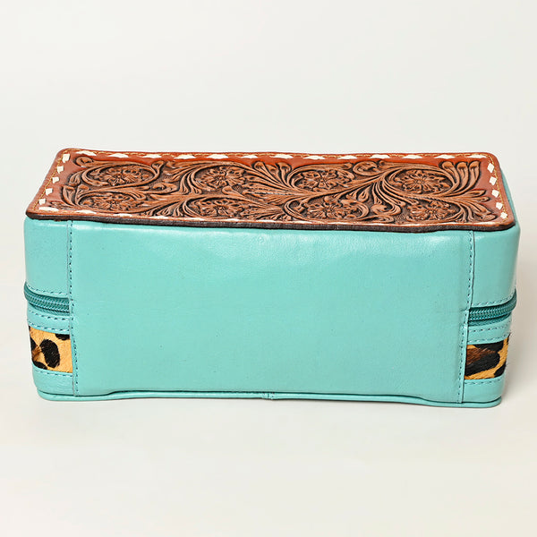 ADBGA453A American Darling Tooled Leather Cowhide Jewelry Accessory Case Western Organizer Box