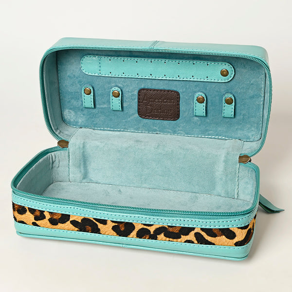 ADBGA453A American Darling Tooled Leather Cowhide Jewelry Accessory Case Western Organizer Box