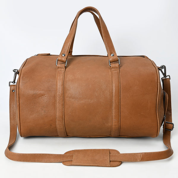LC-ADBGM390 Leather Duffel Bag - Handmade Full-Grain Western Travel Weekender with Shoulder Strap
