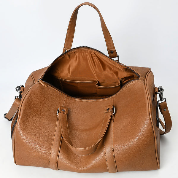 LC-ADBGM390 Leather Duffel Bag - Handmade Full-Grain Western Travel Weekender with Shoulder Strap