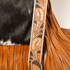 ADBG1299 American Darling Western Leather Hair-On Cowhide Large Crossbody Bag with Hand-Tooled Fringe Detail