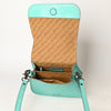 ADBGZ781 Turquoise Tooled Leather Crossbody Bag - Floral Handcrafted Western Purse