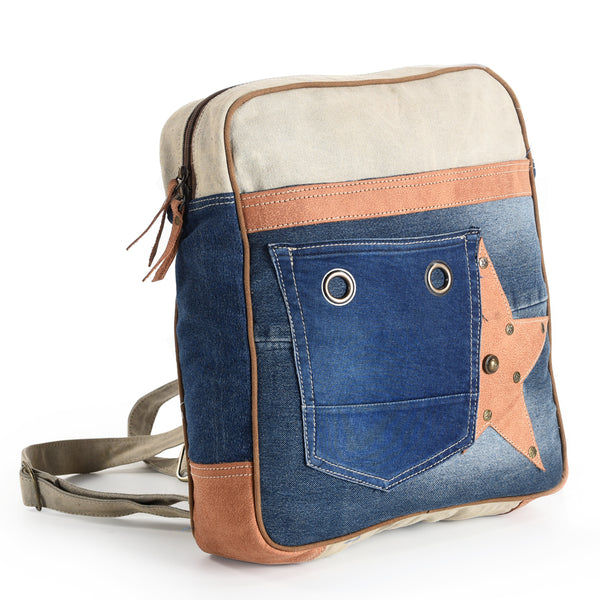 LC-OHV136Backpack Upcycled Canvas Ladies Bag