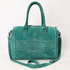 ADBG1585 American Darling Western Genuine Leather Duffel Bag with Genuine Suede Body & Boot-Stitched Detailing