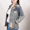 LC-ADJKT021 Cactus Tooled Leather Denim Jacket - Western Vintage Style