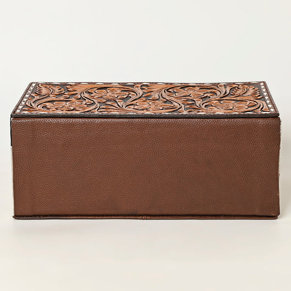ADBGA458 American Darling Hand Tooled Genuine Leather Hair On Hide Jewelry Case