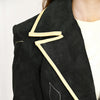 ADBZ050 American Darling Western Black Suede Leather Blazer with Piping & Arrow Trim