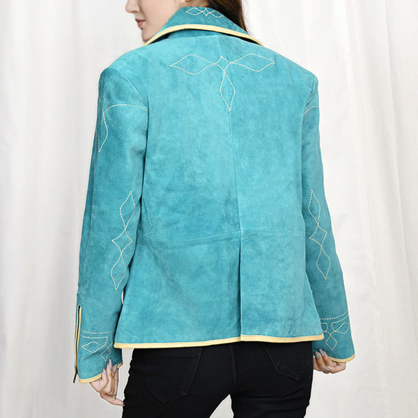 ADBZ054 American Darling Premium Leather Western Blazer Tailored Cowgirl Jacket