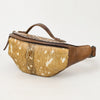 ADBG1302 American Darling Hair On Cowhide Fanny Bag -Hand-Tooled Leather Belt Bag