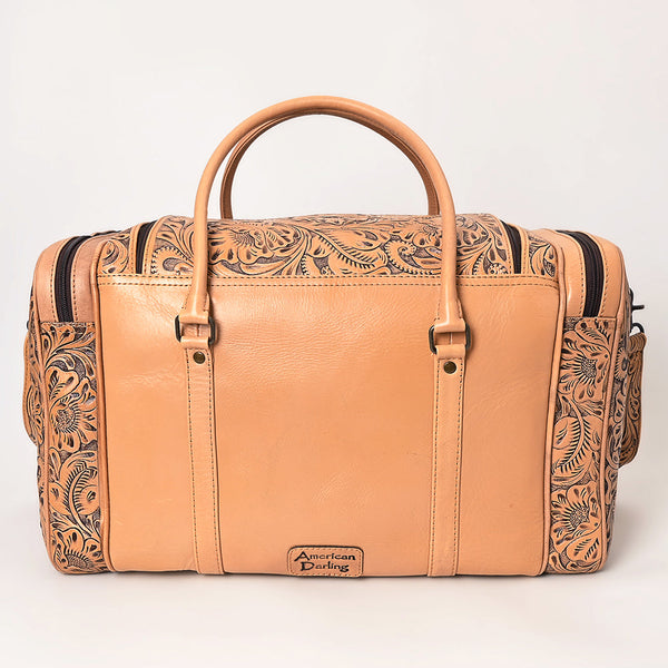 ADBG1305 American Darling Hand Tooled Leather Duffel Bag -Floral Travel Carryall